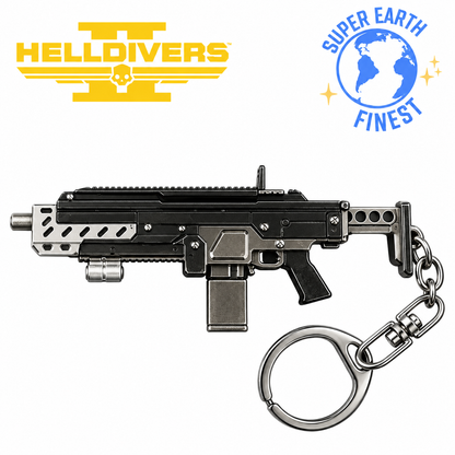 Helldivers 2 Weapon Keychain – Metal Gaming Keyring | Super Earth
