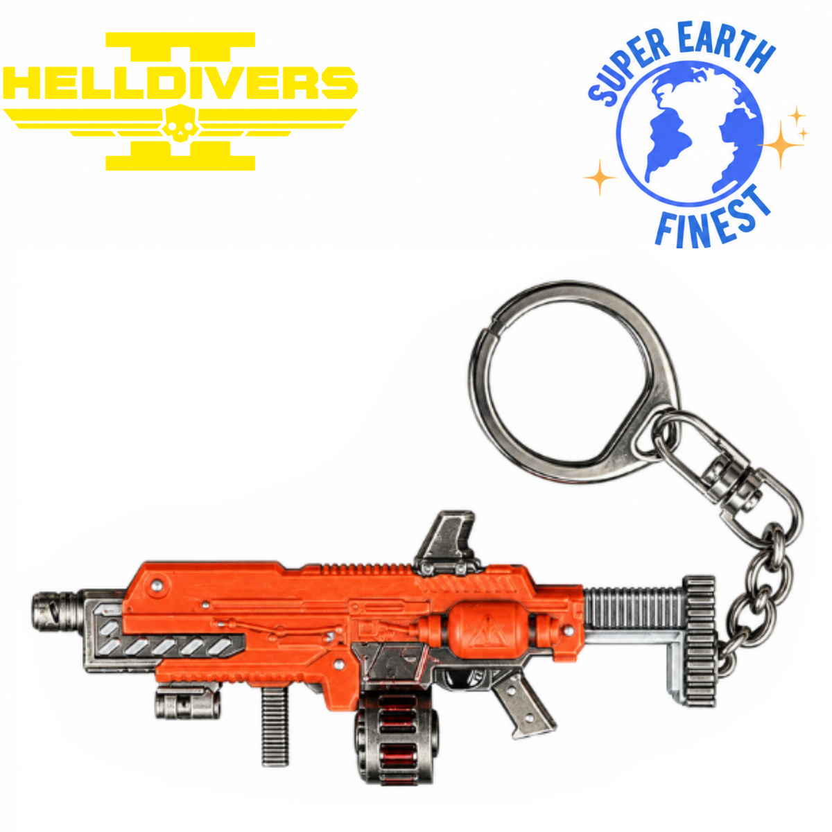 Helldivers 2 Weapon Keychain – Metal Gaming Keyring | Super Earth