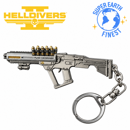 Helldivers 2 Weapon Keychain – Metal Gaming Keyring | Super Earth